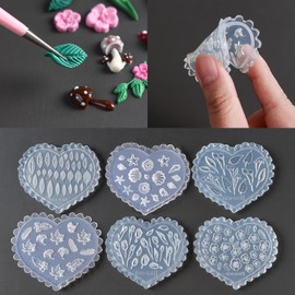 Spring Polymer Clay Molds, Mini Polymer Clay Silicone Molds, 6 Pcs Mini Floral Clay Molds for Jewelry Making, Earring Decoration.