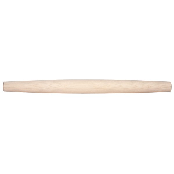 J.K. Adams Maple Wood Baking and Pastry French Rolling Pin for Pizza, Pie, Cookie Dough Roller, and More, 20.5" long x 1.75" diameter (COOP-FP1)
