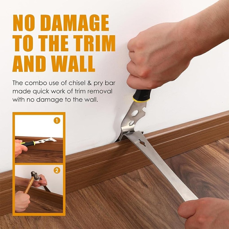 AIXXCUVQ 2pcs/Set Pocket Pry Bar Stainless Steel Flat Bar for