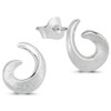 Vinani 2OST Spiral Stud Earrings Playfully Brushed 925 Sterling Silver,