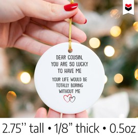 22Feels Cousin Gift Funny Christmas Ornament Girls Boys Men Women Tee Tree Decoration Xmas Present Idea