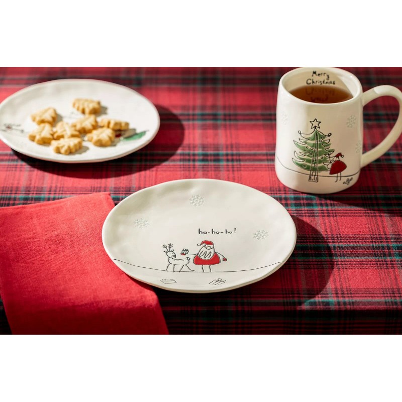 Grace's Teaware Grace Teaware Santa’s Reindeer Gift Dessert 8" Plates