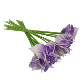 20Pcs Artificial Anthurium Flowers Real Touch Fake flower for Home Decor Floral Arrangements Bouquets (Purple)