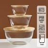 ECWAY Glass Salad Bowls with Bamboo Lids & Utensils Set