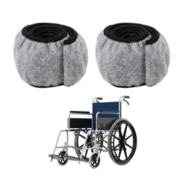 LKLKKC Wheelchair Tyre Covers for Wheelchair Wheels 24'' Non-Slip Protective Cover Protect Floors Carpets Power Wheelchair Tire Covers, Gray