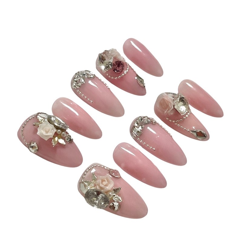 Cheongcho Petal Handmade Nail Tips - Round / 청초페탈 수제네일팁
