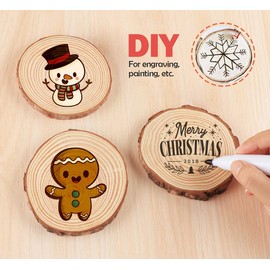 Natural Wooden Discs 10 Pieces 10-12 cm Unfinished Wooden Circles Undrilled Wooden Circles without Hole for DIY Crafts Wooden Discs Wedding Centrepieces Christmas Decoration Tree Disc