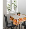 Square/Round Tablecloth 54x54inch,Thanksgiving Fall Pumpkins, Vinyl Table Covers Waterproof Oilcloth