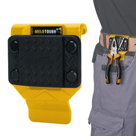 MELOTOUGH Magnetic Tool Holder, N48 Strong Magnetic Belt Clip for Nails, Screws, Drill Bit, Wrenches, Screwdrivers, Hammer, Sockets and Other Metal Tools and Hardware - Fits Up to 2.7" Belt (Yellow)
