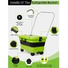 Collapsible Bucket 5.8 Gallon 22L with Wheels Handle Drain Plug