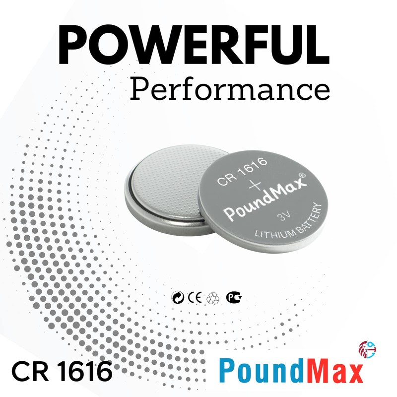 PoundMax CR 1616 Batteries 3v Lithium Button Cell Battery Combo