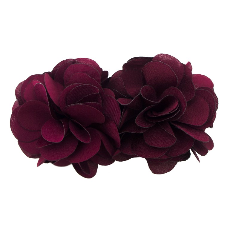 HAND H0968 Deep Red Stylish Elegant Satin Jasmine Flower Bulldog