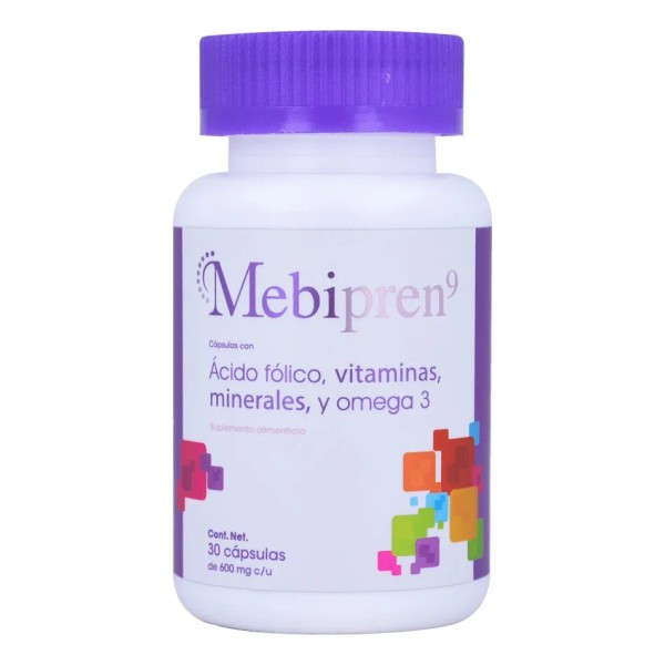 Acido Folico Mebipren 9 600 Mg Vitaminas Minerales 30 Caps