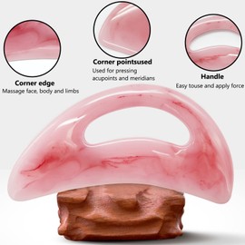 LONTOM Lymphatic Drainage Massager,Body Gua Sha,Cellulite Massager Tool,Rose Quartz Gua Sha,Lipedema Legs Treatment,Perineal Massage Tool,Jade Roller,Muscle Scraper,Beauty Tools for Neck Back Leg