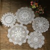 MINDPLUS Set of 5 Hand Crochet Doilies Cotton Crocheted Lace