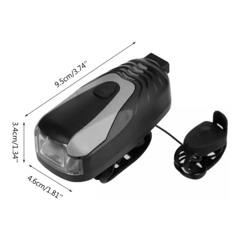 SPEAKER BIKE Lampara Claxon 140db Bicicleta Recargable 250lm 1200mah