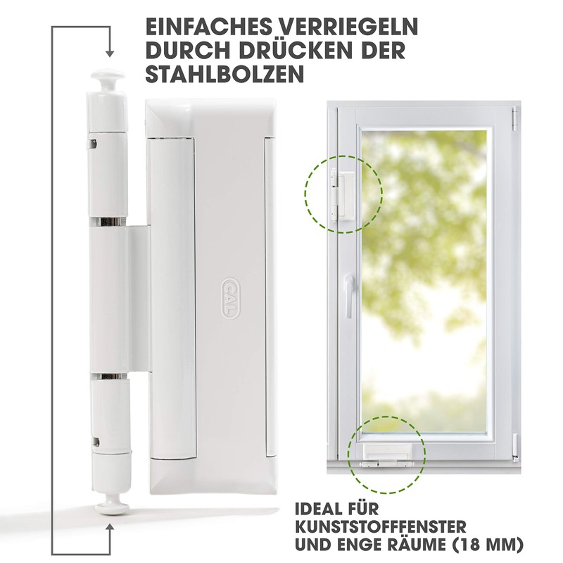 Cal Doublex XL - Fenstersicherung gegen Einbruch, auch für Balkontür,