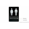 BUILDINGSIGNS.COM Unisex ACCESSIBLE Restroom Sign -(Aluminium, Black/Silver,S