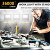 36000 Lumen Work Lights with Stand, 3 Adjustable Head LED