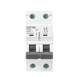 FESTAS Din Rail DC MCB 6KA 2P 500V Mini Circuit Breaker DC 6A 10A 16A 20A 25A 32A 40A 50A 63A MCB for Solar PV System (Color : 50A, Size : GYM9 DC MCB 2P)
