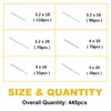 Knpwer Pack of 445 Aluminium Blind Rivets, 6 Sizes Pop