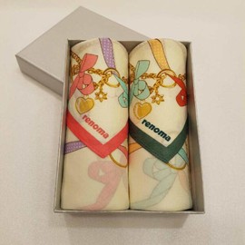 Lenoma 대구백화점 레노마남녀 2매 나염 손수건세트(RN03번) Daegu Department Store Renoma Men's and Women's 2-Piece Printed Handkerchief Set (RN03)