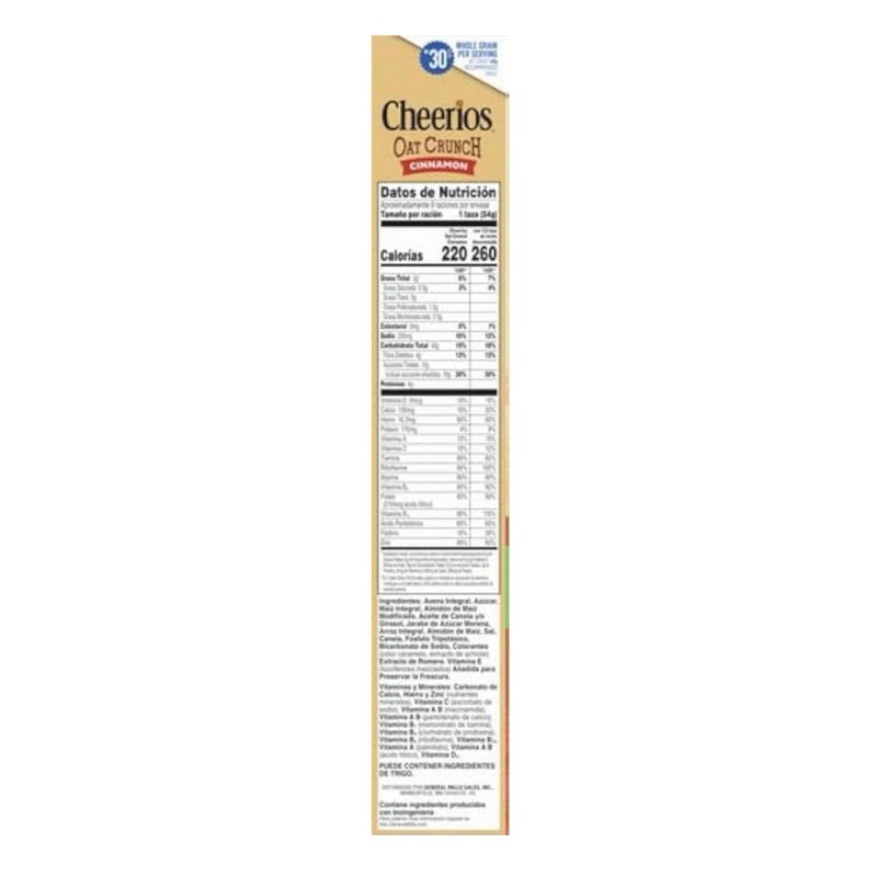 ðŸ”µ New Large Size Cheerios Oat Crunch Cinnamon Breakfast Healthy