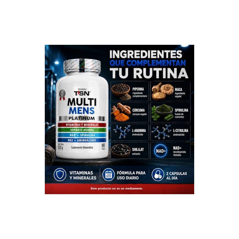 Testrol Multi Mens 90 Cápsulas Vitaminas y Minerales para Hombres