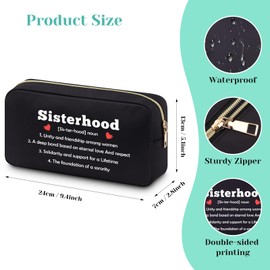 Inspirational Gifts for Sorority Sister Cosmetic Bag Friendship Gifts for Friend Bestie Sister Travel Makeup Pouch Encouragement Birthday Presents for Girl Daughter Double Side Print Toiletry Bag