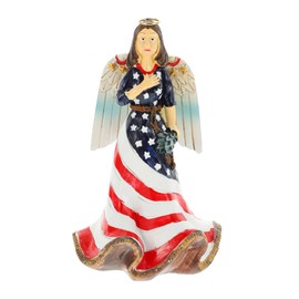 Cabilock Independence Day Angel Figurine Garden Statue Resin Ornament Angel Shape Hands Praying