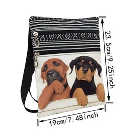 LiuenMgg Cartoon Rottweiler Messenger Bag Small Ethnic Pattern Printed Adjustable Strap Crossbody Zipper Bag Cartoon Rottweiler Phone Bag Wallet Cute Shoulder Handbag for Women Friends -2