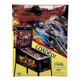 Bally Black Rose Pinball Flyer Original 90s Promo Retro Game Art Pirate Vintage