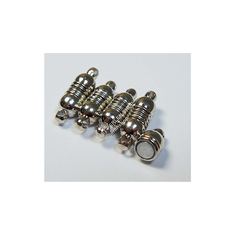 3 Magnetic Clasps, 22 mm, Antique Silver, Oval Brass Chain