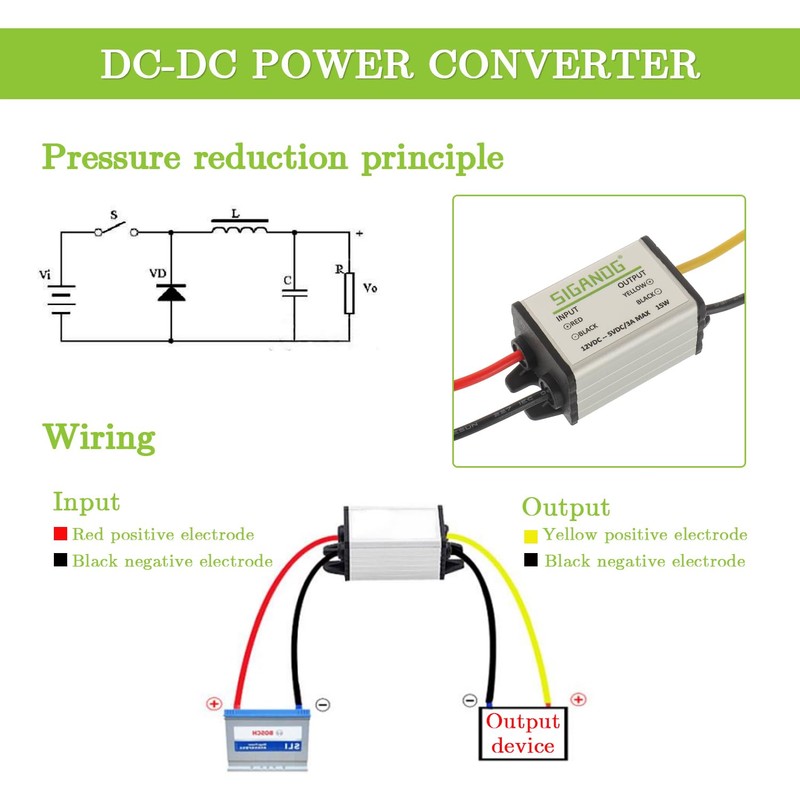 SIGANDG 12V to 5V DC Converter Car Power Voltage, Step