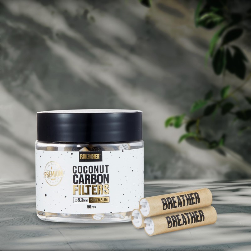 Breather - 50 pcs Super slim 5.3MM coconut activated charcoal