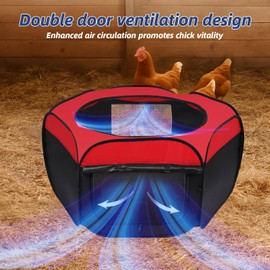 Brooder Box for Chicks Starter Kit - Upgraded Dual Door Collapsible Large Chicken Pen, Easy to Clean Chicken Coop Supplies for Ducks, Quail, Cats, or Dogs, Holds Up to 20 Chicks