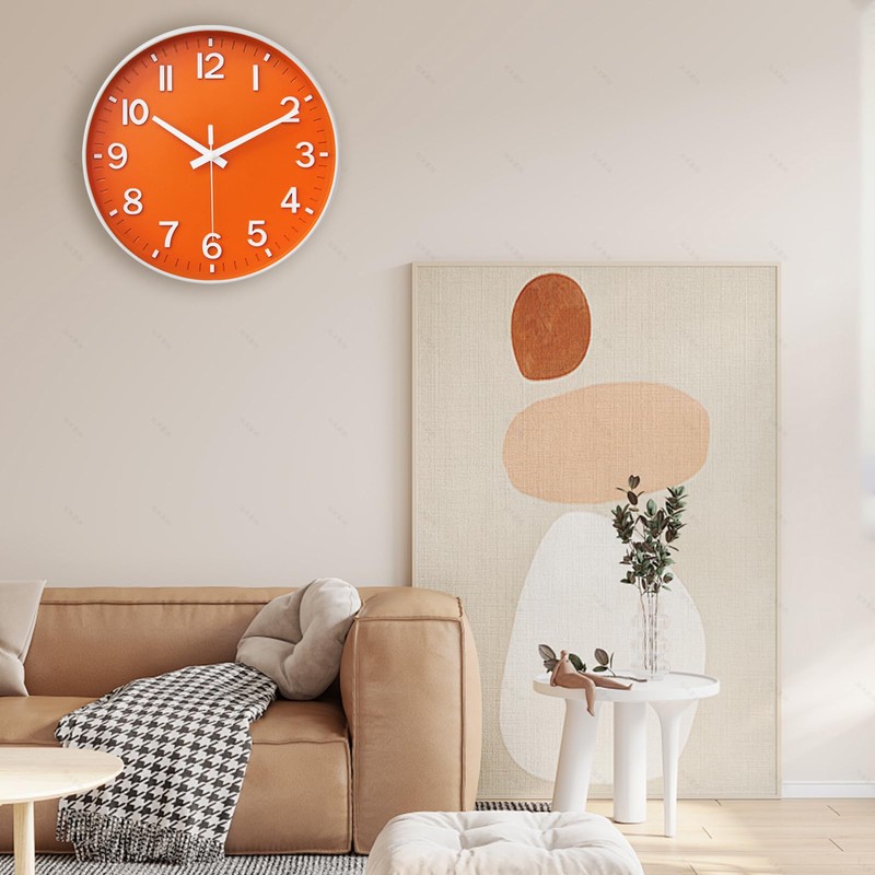 HZDHCLH 20 cm Silent Wall Clock without Ticking Sweeping Second