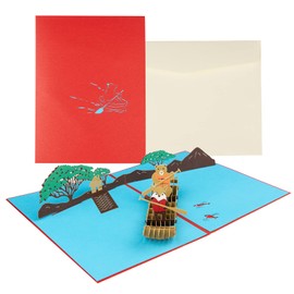 KIMI - HOSI 3D Pop Up Greeting Card with 1 Envelope, Birthday Card, Thank You Card, 3D Foldable Greeting Card, Pop-Up Boating Greeting Card for Wife, Mother, Husband, Boyfriend, Child