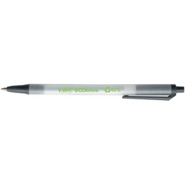 BIC Clic Stic - ballpoint pens (Clip-on retractable pen, Black, Black, White, Plastic, Medium)