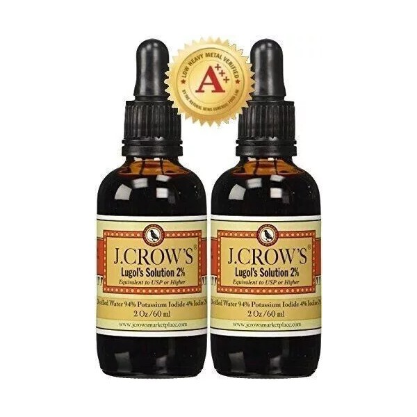 Lugol's J.CROW'S® Lugol's Solution of Iodine 2% 2 oz Twin