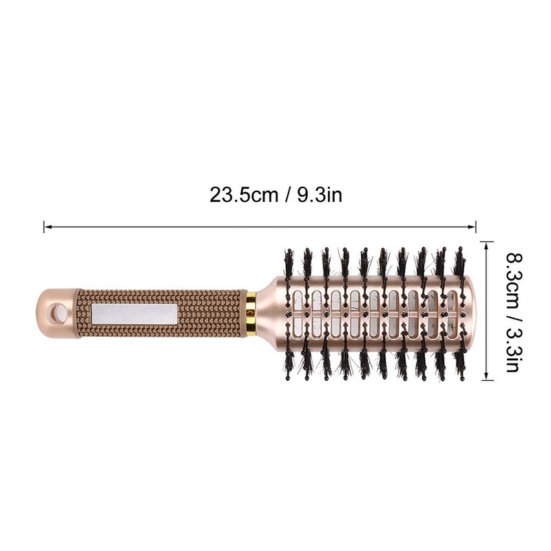 Anti-Static Hairdressing Comb, Double-Sided Nylon Bristle Hair Brush Styling Comb