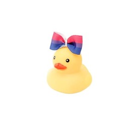 Pride Themed Yellow Rubber Duck Ducks - Pink Purple Blue Striped Bisexual - Individual or Pack of 2 (Hair Bow Duck)