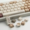 TYRIXKI PBT Keycaps 141 Keys Coffee Cat Keycaps Dye-Sublimation Cute