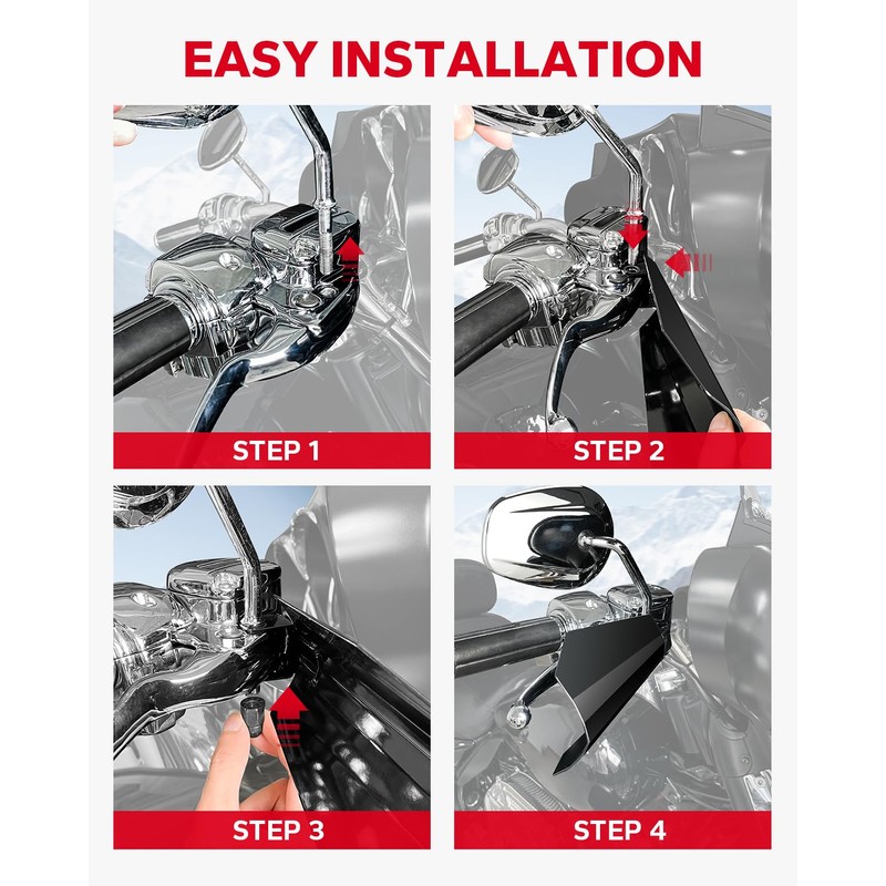 Amazicha Motorcycle Hand Guards, Large Coffin Cut Handguards Compatible for