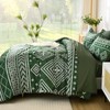 Yiran Dark Green Comforter Queen Size, 7 Piece Boho Aztec