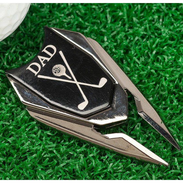 The Quintessential Hostess DAD Engraved Golf Gift Divot Tool and Ball Marker (Black) - Dad Personalized Gift, Dad Birthday Gift, Gift for Dad, Gift for Him
