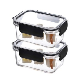 2PCS Food Storage Container Food Grade Clear Refrigerator Organizer Box with Sealed Lid for Vegetables Dumplings Fruit