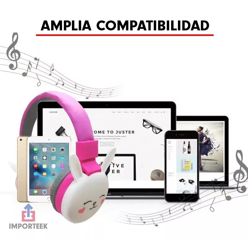 Importeek Audifonos Diadema Manos Libres Extra Bass Pc Laptop Celular