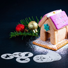 Nuenen Set de 12 Prensas de Galletas de Navidad Discos de Prensa de Galletas Plantillas para Galletas de Acero Inoxidable Disco de Molde de Galletas de Metal para Hornear, 12 Estilos (Estilo Lindo)
