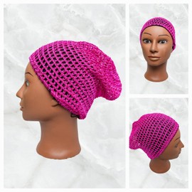 Dena's Combo Mesh Crochet Hair Net | Hair Net For Plopping | Hair Net with Thick Nylon Thread | Hair Net for Sleeping | Crochet Net